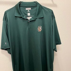 Green polo shirt with Fighting Sioux logo - University of North Dakota. XL